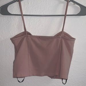FOREVER 21 BLUSH LACEUP CROP